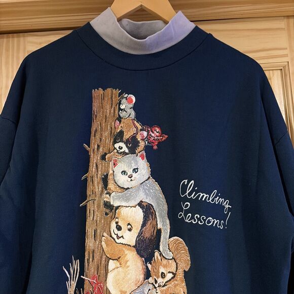 Vintage Granny Cat Sweatshirt Size 2X? READ - Picture 4 of 9